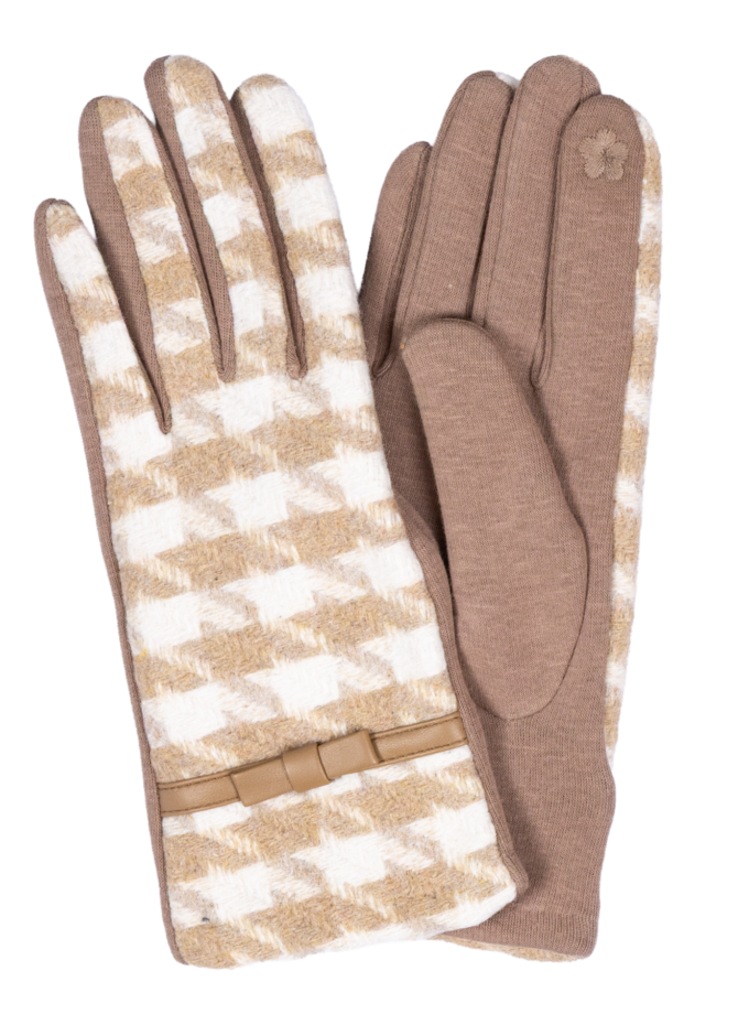 6 Paar Damenhandschuhe Hahnentritt