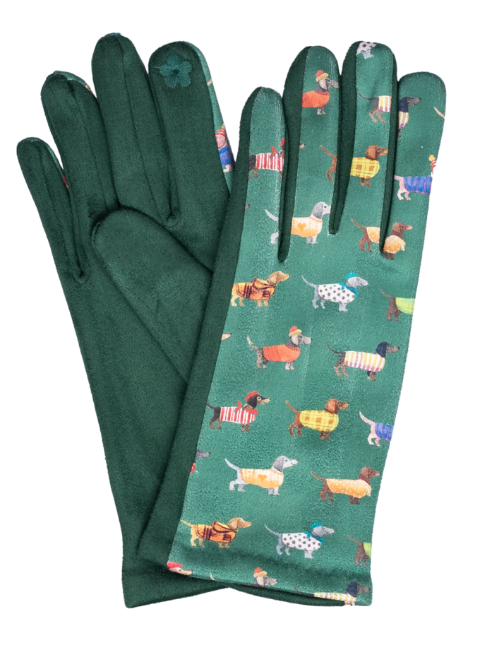 12 Paar Damenhandschuhe Dackel