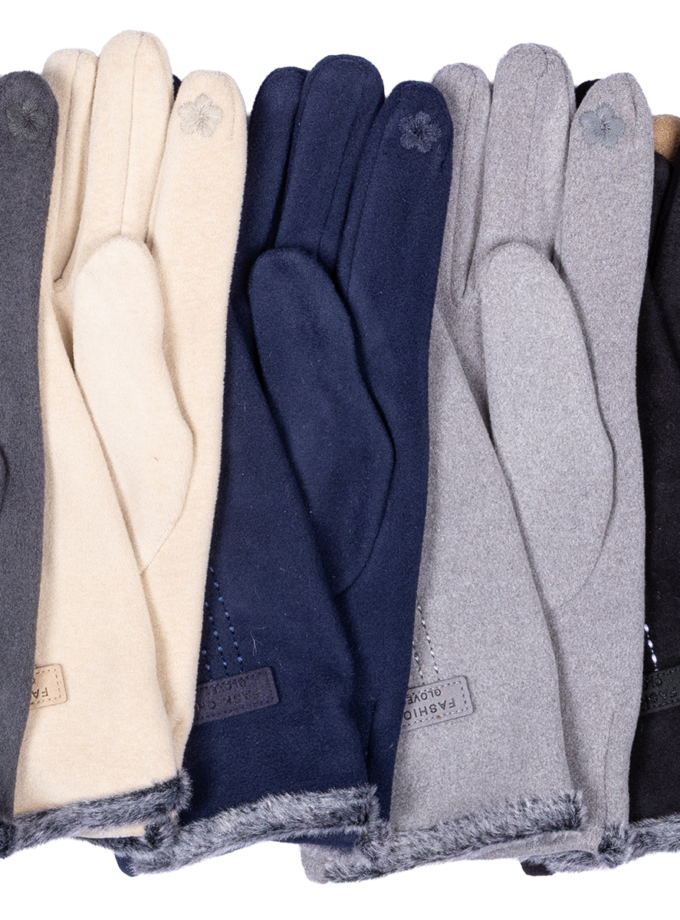 6 Paar Damenhandschuhe farblich sortiert