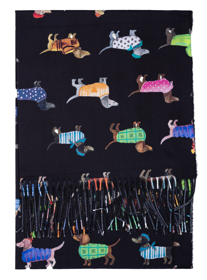 12 Stück Schal Herbst/Winter Dackelmotiv