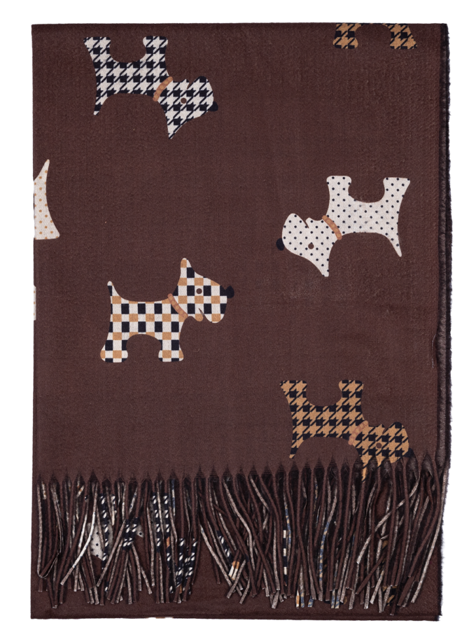 12 Stück Schal Herbst/Winter Terriermotiv