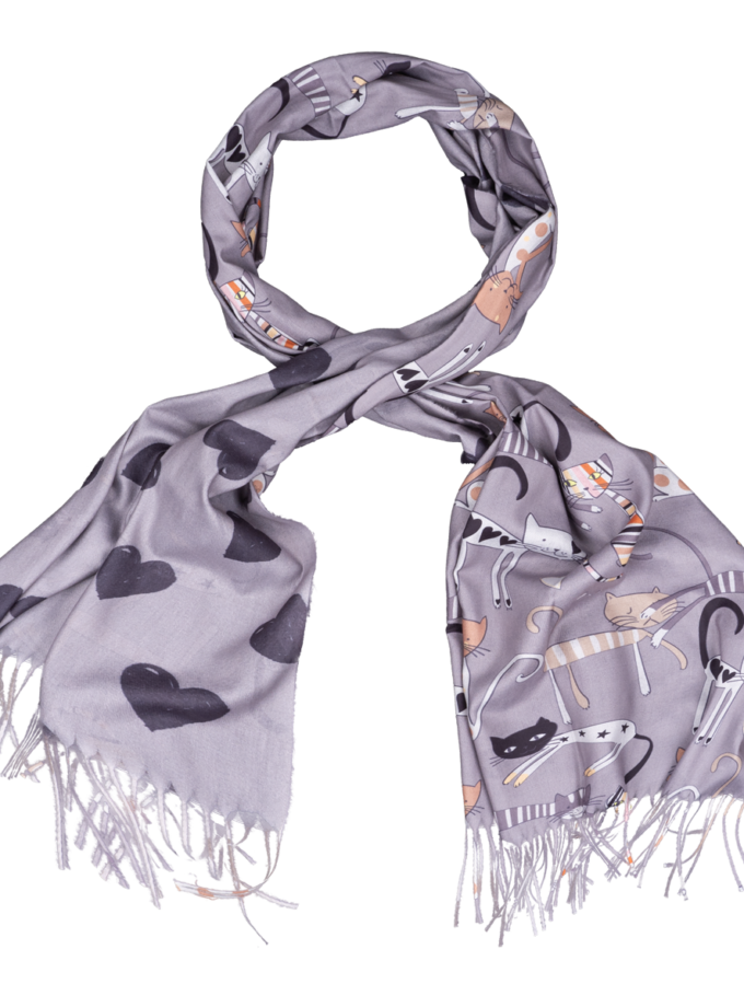 24 Stück Winterschal mit Katzenmotiv sortiert