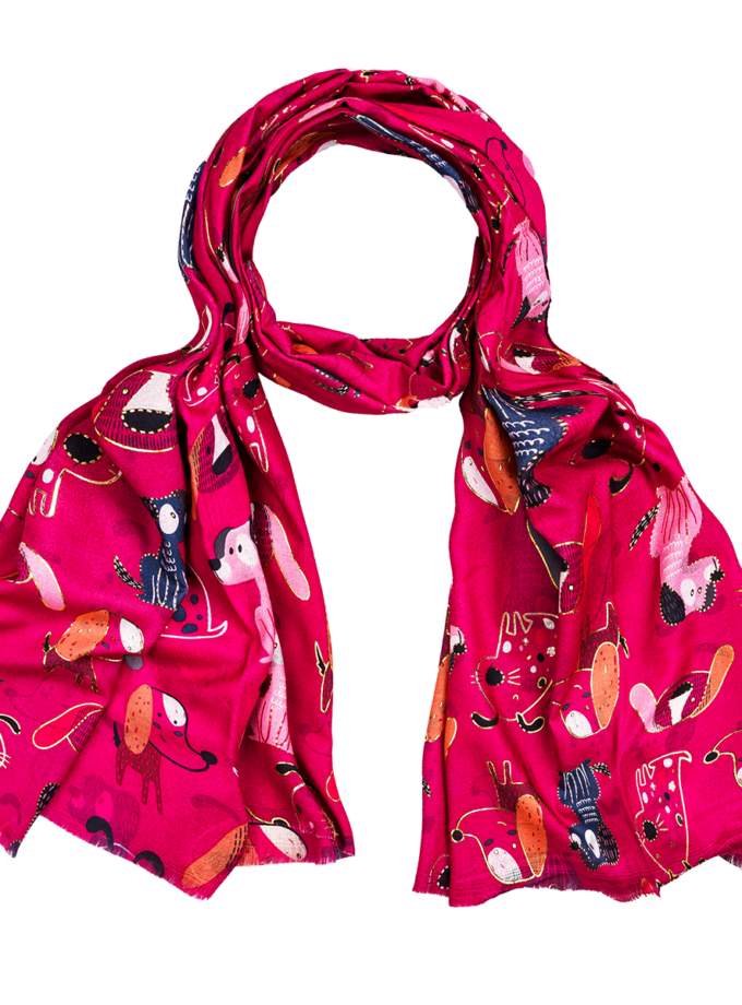 24 Stück Winterschal mit Katzenmotiv sortiert