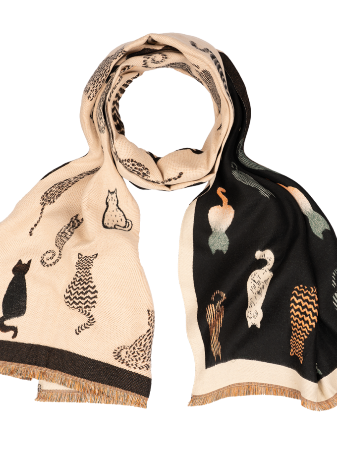24 Stück Winterschal mit Katzenmotiv sortiert