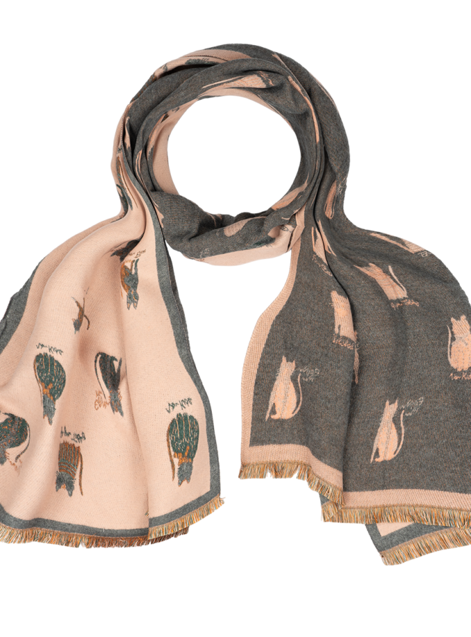 24 Stück Winterschal mit Katzenmotiv sortiert