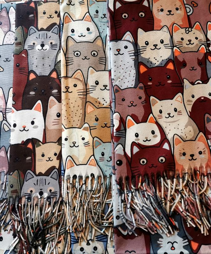 6 Stk Herbstschal Dark Cat sortiert